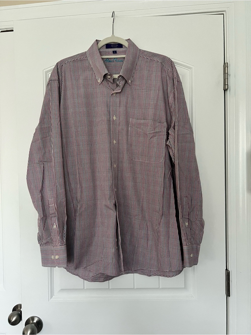 Alan Flusser Multicolor Checked Cotton Button Down Shirt Size XL